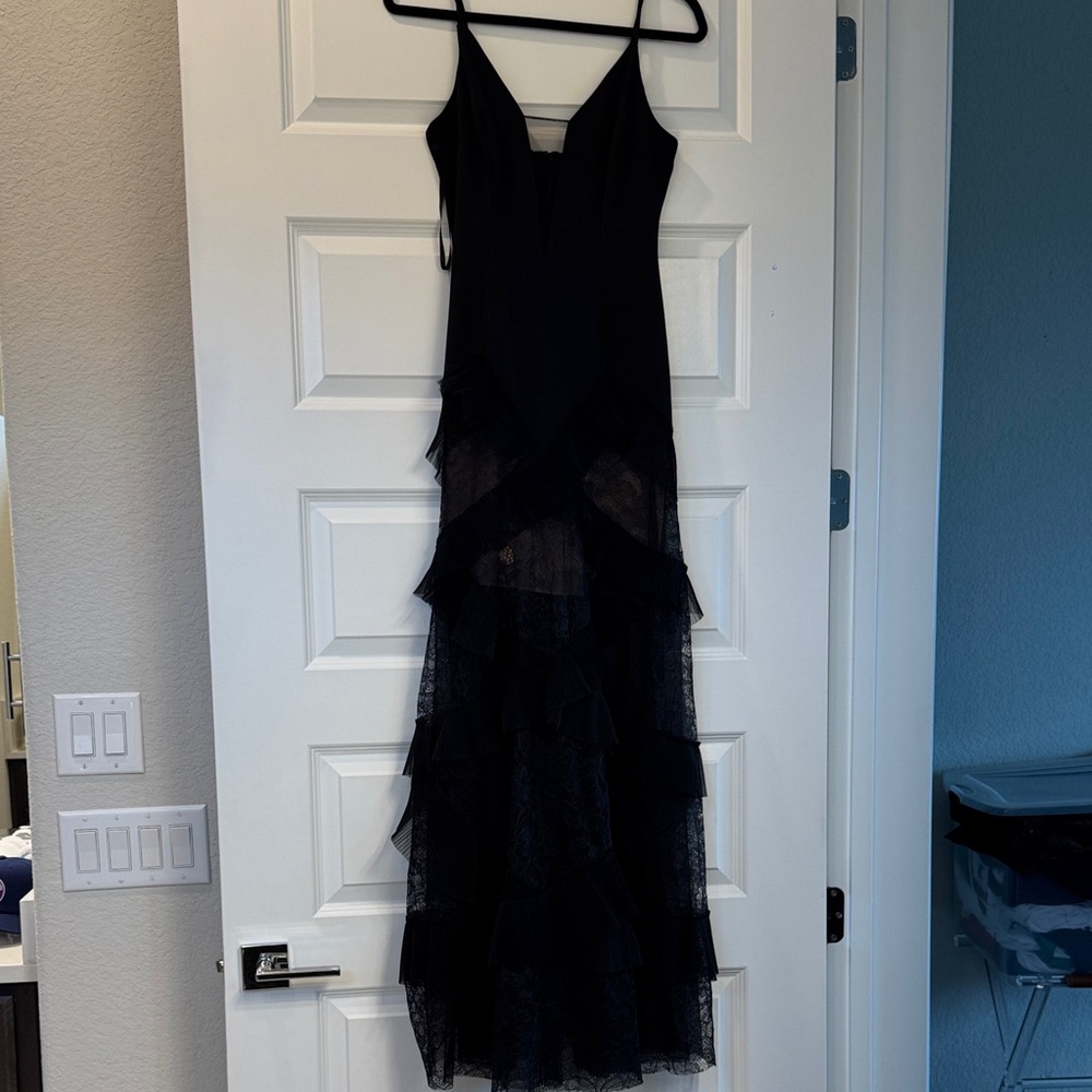 BCBGMaxAzria Black Layered Maxi Dress